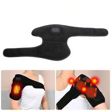 三合一 USB 加热护膝肩带便携式腿部保暖器，具有三个可调节的加热级别和按摩功能 - 黑色 - 查看 3