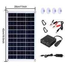 DAINUO 60W Panel solar exterior para acampar, senderismo, pesca en el mar, ciclismo, teléfono móvil, linterna, almacenamiento - 1 juego