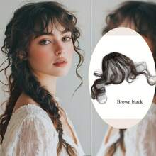 Women'S Curly Wave Bangs Clip-In Hairpiece High Temperature Fiber Easy Wear Natural Look Perfect For Music Festivals Christmas Parties
