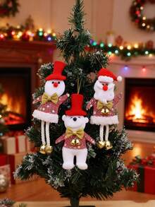 1pc Christmas Tree Hanging Ornament Decoration, Santa Claus & Five-Pointed Star Accessories, Small Pendant Bells, Party Atmosphere Decor, Home Decor, Christmas Gift, Valentine's Day, Suitable For Holiday Elements, Souvenirs, Gifts, Decorations, Restaurant & Living Room Decor