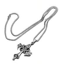 Vintage Flame Cross Pendant Necklace For Men And Women - Gothic Choker Jewelry With Long Chain