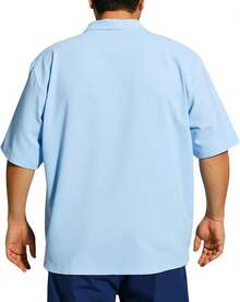 Button Down Shirts For Men Causal Big And Tall Shirt Short Sleeve Beach Summer Work Tops Plus Size 2XL-7XLhalloween - Gradient Blue - View 4