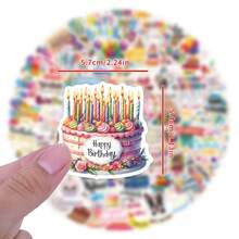 110 张生日快乐贴纸，用于装饰文具、杯子、手提箱、滑板、吉他、DIY 剪贴簿材料 - 彩色 - 查看 4