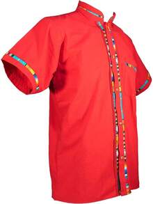 Men's Short Sleeve Mexican Guayabera Shirts Made In Mexico, Multiple Colorshalloween - 紅色 - 查看 3