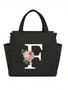 Hộp cơm trưa cách nhiệt hai ngăn màu đen, in họa tiết hoa hồng khô chữ cái A-Z, túi giữ nhiệt dung tích lớn cho học sinh, túi du lịch dã ngoại đa năng, hộp đựng cơm trưa văn phòng trường học, hộp đựng cơm trưa công sở, hộp cơm trưa cắm trại trường học unisex, vật dụng thiết yếu hàng ngày, quà tặng ngày lễ hoàn hảo, quà tặng ngày Nhà giáo, túi cơm trưa giữ nhiệt chống thấm nước dành cho nữ khi đi du lịch. - màu đen - Xem 31