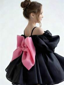 Vestido elegante de Halloween para niña, vestido de princesa con tirantes de lazo, adecuado para niñas pequeñas, niña de las flores, boda, fiesta, cumpleaños, ocasiones formales