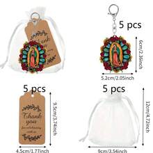 15/36 件瓜达卢佩圣母玛利亚复古天主教钥匙扣套装，墨西哥圣母玛利亚配饰钥匙扣，包包吊坠，钥匙扣，派对礼物，情人节礼物圣诞节 - 多色 - 查看 9