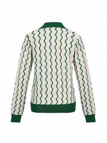 ii Women's Contrast Color Block Collar Front Button Long Sleeve Casual Striped Cardigan Sweater