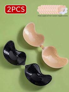 2/4 对隐形无肩带文胸 - 聚拢型粘性硅胶文胸罩杯，可重复使用女士露背提升胸围，透气亲肤面料升级 - 彩色 - 查看 19