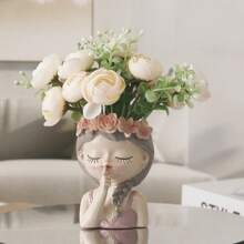 1 Pc Cartoon Cute Fairy Flower Pot - Resin Succulent Plant Pot, Little Girl Shaped Flower Pot - Suitable For Multiple Holiday Decorations, Aesthetic Room Decorations, Home Decorations, Pink Series Home Decorations, Valentine's Day Gifts, Gifts (For Birthdays And Graduations), And Garden Decorations. It Includes Pots For Indoor Home Decoration, Offices, Bathrooms, And Bedrooms | Christmas | Thanksgiving