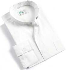 Mens Tab-Collar Long Sleeves Clergy Shirt- 5 Colors Availablehalloween - 白色 - 查看 7