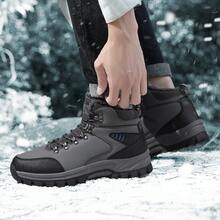 Chaussures de sport décontractées pour hommes, tige  avec doublure , chaussures d'hiver chaudes à tige haute, bottes de randonnée
