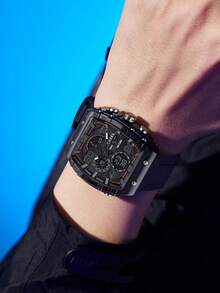 1 件 SMAEL 男士时尚桶形表盘电子表，双显示 LED 背光闹钟计时码表多功能户外运动手表 - 電子手錶 - 查看 14