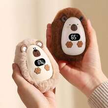 Cute Plush Reusable Hand Warmers Rechargeable 1200mAh Portable Pocket Warmer Fast Heating 3 Temperatures Adjustment Outdoor Hand Heater For Winter Essentials Halloween Christmas Gifts