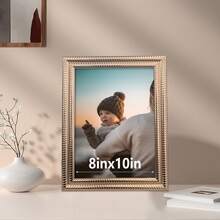 1 قطعة إطار صور ديكوري فاخر بلون الذهب الوردي، نسيج مُنقوش ثلاثي الأبعاد، أحجام متعددة للعرض على المنضدة أو الحائط، مناسب لحفلات العائلة والذكرى السنوية وصور الأزواج، هدية رائعة لجميع المناسبات (ورق الصور مضمن بشكل عشوائي) - الذهب الوردي - مشاهدة 12