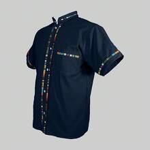 Men's Short Sleeve Mexican Guayabera Shirts Made In Mexico, Multiple Colorshalloween - 海軍 - 查看 2