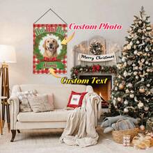 1 pezzo Bandiera da giardino natalizia personalizzata - Foto e testo personalizzati, disponibile in più stili, personalizzazione fronte-retro, senza cornice in metallo, adatta per decorazioni interne ed esterne, giardino, camera da letto e decorazioni stradali, decorazione per la casa, festa della mamma, Ognissanti, Pasqua, festa del papà, Ringraziamento, Natale, matrimonio, Capodanno, San Valentino - Può essere utilizzata anche come arazzo o bandiera personalizzata - Natale - Visualizzare 6