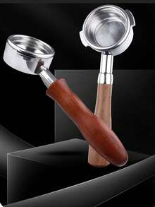 58mm Compact Espresso Coffee Tamper With Brush, Wooden Coffee Tamper Stand, Espresso Barista Accessory, Suitable For Cafe, Restaurant And Office Coffee Tamper Stand, Solid Wood Coffee Tamper, Stainless Steel Coffee Tamper, Espresso Coffee Tool, Universal Solid Wood Coffee Tamper