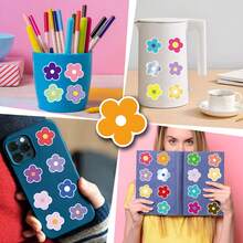 60pcs Mini Flower Cartoon Cute Stickers Colored Stickers Flower Decor Aesthetic Stickers For Water Bottle, Hydroflask, Guitar, Luggage, Phone, Case, Laptop, Skateboard, Gift