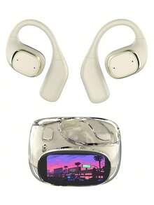 HTC NE11 Bluetooth Headset, High Refresh Rate Colorful Smart Screen, Adaptive Active Noise Cancellation, 140+ Language Translation, Essential For Business Travel, Silver