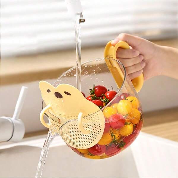 1 Stück Küchen-Messbecher mit Filter und Skala, großes Fassungsvermögen, Kunststoff, Backfilter, Ei-/Flüssigkeitsfilter, integrierte Küchenwaage