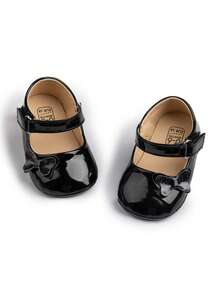Elegant Mary Jane Princess Shoes For Baby Girls, Cute Bow Soft Bottom Comfortable Flat Shoes, Suitable For Parties, Festivals
