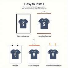 3pcs Set Customized Football Jersey Canvas Print Poster, Personalized Name And Number, Perfect Gift For Sports Fans, Also Suitable For Bedroom, Living Room Or Home Office Decor, Unframed Wall Art, Birthday Gift - Color - View 8