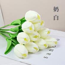 3pcs Artificial Tulip Flowers Decor, Home Decoration Accessories, Living Room & Bedroom Ornament - Hot Pink - View 16