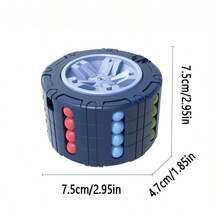 3D圆柱形立方体玩具魔豆旋转滑块游戏（红色、蓝色、黑色），万圣节、圣诞节礼物、感恩节礼物 - 彩色 - 查看 5