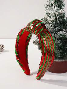 1pc Women's Fashionable Vintage Elegant Hair Accessory/Headband, Shiny /Sequin Decor, Twist Design For Crown Height, Stylish Headband For Daily Wear/Versatile ,Beauty ,Hair Band ,Diadema ,Hair Hoop