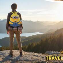 Cute Minions Doll Backpack, Big-Eyed Cartoon Bag For Kids Teens, Soft Comfortable Material Lightweight School Travel Bag, Birthday Gift Idea Fashion Shoulder Backpack With Adjustable Straps - Multicolor - View 3