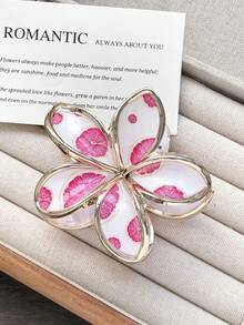 1 Stück/6 Stück zweifarbige Goldrand Gänseblümchen Haarklammern, Herbst süßes FruchtmusterMusterk Design, Frauen Pferdeschwanz Halbdutt Hochsteckfrisur Dekoration, geeignet für Zuhause, täglichen Gebrauch und Ausgänge, elegante Haaraccessoires, elegante Haarklammern, Winterhaarklammer