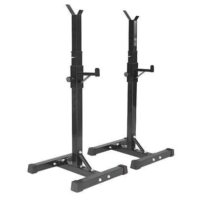 Soporte para mancuernas ajustable, carga máxima 200 kg, 14 niveles, soporte para barra larga con discos, soporte para sentadillas, color negro