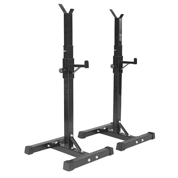 Soporte para mancuernas ajustable, carga máxima 200 kg, 14 niveles, soporte para barra larga con discos, soporte para sentadillas, color negro