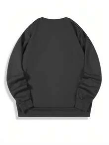 GRDR Men's Casual Solid Color Crew Neck Sweatshirt - Dark Grey - View 2