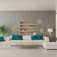 Exquisito conjunto de arte de pared de rama de árbol dorado, decoración de pared de metal de diseño hueco para decoración interior (tamaño pequeño) - CH - Ver 7