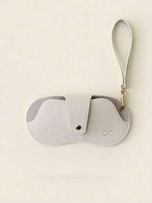 女士大容量太阳镜收纳袋，带挂绳，PU材质太阳镜盒，便携式防压太阳镜保护套，高端自封保护盒