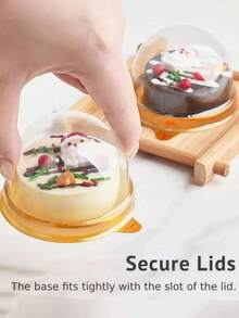 50pcs Mini Cake Boxes, Transparent Plastic Small Cupcake Boxes With Round Dome Lids, Sets Of Thickened Round Egg Yolk Pastry Packaging Boxes With Lid And Bottom Dessert Cake Tray Single Dessert Transparent Packaging Box