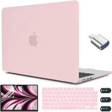 CISSOOK For MacBook Air 13.6 M4 M3 M2 Case 2025 2024 2022 Release, Plastic Hard Shell & Keyboard Cover & USB Adapter For MacBook Air 13.6 Inch A3240 A3113 A2681, Baby Pink - Air13.6吋-淺粉紅色 - 查看 2
