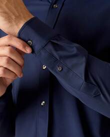 Men's Commuter Shirt, Performance Dress Shirts For Men, Machine Washable, Wrinkle Resistant, Slim Fit Button Down Shirthalloween - Navy - View 10