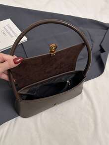 复古小众法棍包新款时尚法式腋下包单肩包通勤包 - 咖啡棕 - 查看 5