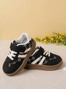 1 Pair Spring/Autumn New Style Toddler Hook And Loop Casual Sports Shoes, Soft Sole Baby Shoes, Korean Version, Boys/Girls