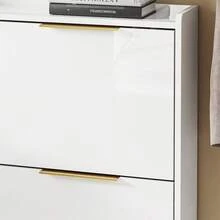 SoBuy Shoe Cabinet Narrow High - Shoe Tipper With 4 Flaps Shoe Rack With 4 Shelves Narrow Shoe Cabinet For Hallway Space For 8-12 Pairs Of Shoes White 100x19x90 Cm - Trắng + Vàng - Xem 7