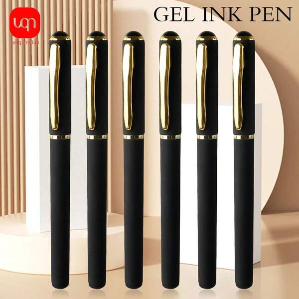 WUQIANNIAN 3/6pcs Black Gel Pen Set 0.5mm Gel Pen Business Signature Pen School & Office Stationery Supplies Ballpoint Pen Office Ballpoint Pen Back To School Season