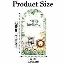 1pc/65pcs 2D Flat Animal Theme Wedding Arch Backdrop, Birthday Baby Shower Party Decor, Green Leaves Elastic Fabric Background (Stand Not Included) - Multicolor - View 24