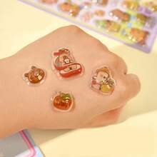 Pegatinas de capibara de dibujos animados en 3D, pegatinas transparentes en relieve y creativas para scrapbooking, pegatinas decorativas de cristal de diamante, regalo para niños en Navidad/Acción de Gracias/Cumpleaños