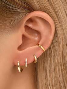 1pc Dainty & Minimalist Conch Ear Cuff Earrings, Hypoallergenic 925 Sterling Silver Clip Ear Clip, For Women Girls Daily Wear - Glossy Ear Clips - View 6