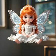 1/4 pièces Pendentif ange en acrylique, accessoires de voiture, ornements de Noël pour la maison des femmes, décorations d'arbre de Noël, fournitures de fête amusantes pour les vacances