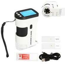 800x Handheld Digital Microscope With Portable Screen Pocket Microscope 800X 2 Inch Color LCD Screen 2000mAh Battery Multifunction Portable Microscope For Plants Stone Coin - White - View 12