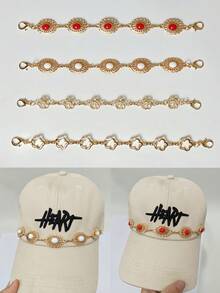 1pc Fashionable Versatile Premium Metal Detachable Hat Chain, Suitable For Baseball Caps And Snapbacks